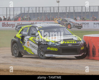 Silverstone, Northampton, Großbritannien. 26 Mai, 2019. 26. Mai 2019, Silverstone, Northampton, England, Speedmachine 2019 Festival; Timur Timerzyanov (RUS) in der Hyundai i20 für Team GRX Taneco bei der Qualifizierung der FIA World Rallycross Meisterschaft in Silverstone Credit: Aktion Plus Sport Bilder/Alamy leben Nachrichten Stockfoto