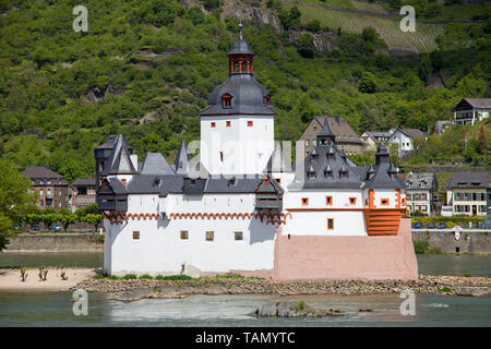 Pfalzgrafenstein im Rhein Insel Falkenau, Kaub, Unesco Welterbe Oberes Mittelrheintal, Rheinland-Pfalz, Deutschland Stockfoto