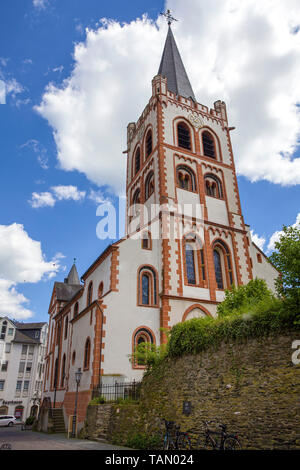 Kirche St. Peter in Bacharach, Unesco Welterbe Oberes Mittelrheintal, Rheinland-Pfalz, Deutschland Stockfoto