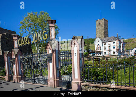 Weingut Jung und Boosenburg in Rüdesheim am Rhein, Rheingau-Taunus-Kreis, Oberes Mittelrheintal, Hessen, Deutschland | Weingut Jung und Boosenbur Stockfoto