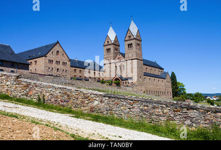 St. Hildegard Kloster, Benediktiner Abtei Eibingen, Rüdesheim, Unesco Welterbe Oberes Mittelrheintal, Rheingau, Hessen, Deutschland Stockfoto