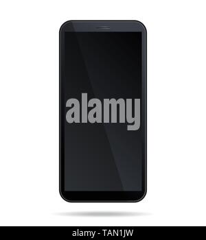 Realistische schwarz Handy. Mock up Smartphone Stock Vektor