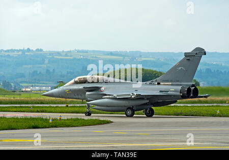 Französische Luftwaffe Dassault Rafale B4-FU SPA 81 Jagdflugzeug, Präsentation auf dem Militärflugplatz Payerne, Morges, Waadt, Schweiz Stockfoto