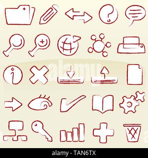 Vector Illustration der Datenbank Symbole in Chalk Stil. Stock Vektor