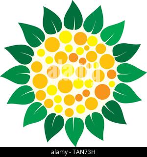 Einfache sonnenblume Symbol auf weißem isoliert. Eps 10 Vector Illustration Stock Vektor