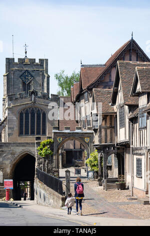 16. Jahrhundert Lord Leycester Hospital, High Street, Warwick, Warwickshire, England, Vereinigtes Königreich Stockfoto