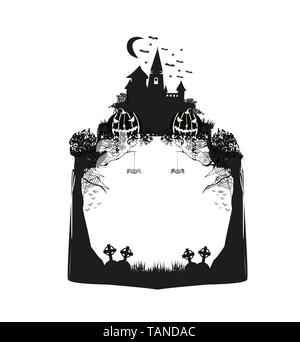 Halloween Nacht Symbole Rahmen Stock Vektor