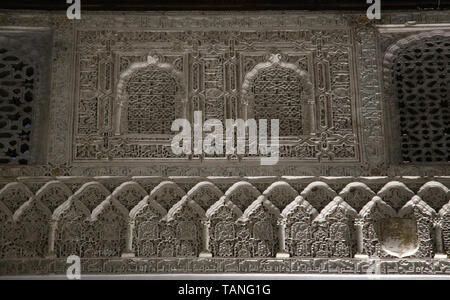 Spanien. Sevilla. Alcazar von Sevilla. Mudejar Verputz. 1340. Halle der Gerechtigkeit. Stockfoto