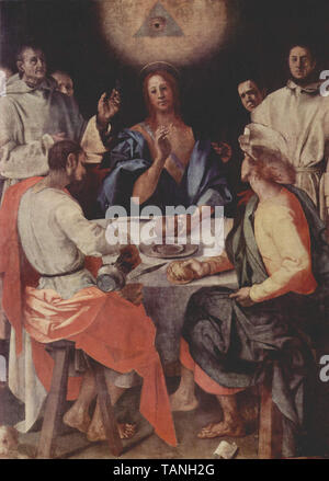 Jacopo Carucci alias Jacopo da pontormo - das letzte Abendmahl Emmaus 1525 Stockfoto