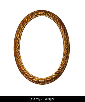 Vintage Holz Bilderrahmen auf einem weißen Hintergrund. Stockfoto