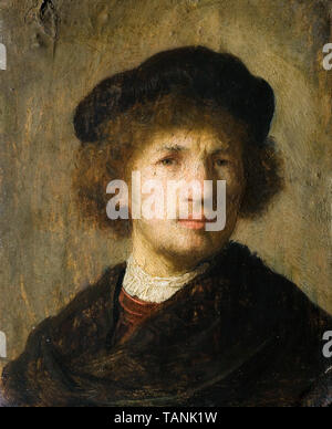 Rembrandt van Rijn, Selbstbildnis, Malerei, 1630 Stockfoto