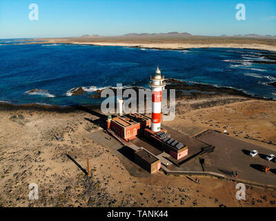 Panorama: Luftbild: Faro el Toston, Fuerteventura, Kanarische Inseln, Spanien/Fuerteventura, Kanarische Inseln (Spanien) (Nur fuer redaktionelle Verwendun Stockfoto