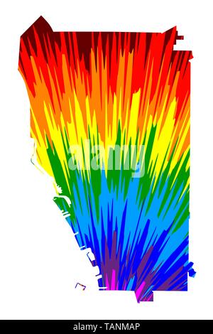 Buffalo City (Vereinigte Staaten von Amerika, USA, USA, USA, Usa Städte, usa Stadt) - Karte ist Rainbow abstrakte farbenfrohe Muster entworfen, Stadt der Buf Stock Vektor