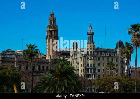 Barcelona, Spanien. Februar 10, 2019. Ansicht des gotischen Viertels (Barrio Gótico) Stockfoto