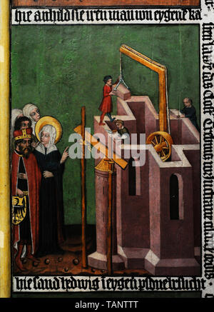 Detail der Flügel von einem Triptychon zeigt eine Szene aus der Legende der Heiligen Hedwig von Schlesien (1174-1243), Mutter von Heinrich II. von Schlesien. Um 1440. Von der Kirche des Hl. Bernardine von Siena, Wroclaw (Breslau). National Museum. Warschau. Polen. Stockfoto