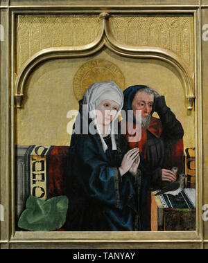 Hans Pleydenwurff (aktiv in Nürnberg, ca. 1457-1472). Deutsche Maler. Darstellung im Tempel, Fragment der Verkleidung von ein Altarbild, 1462. Von St. Elisabeth Kirche, Wroclaw (Breslau). National Museum. Warschau. Polen. Stockfoto