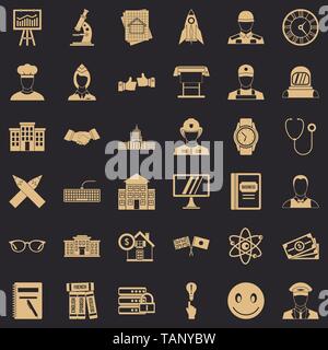 Intelligente Symbole gesetzt, einfachen Stil Stock Vektor