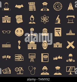 Exploration Symbole gesetzt, einfachen Stil Stock Vektor