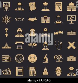Wissenschaft Icons Set, einfachen Stil Stock Vektor