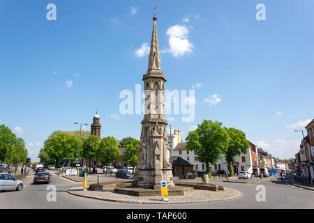 Banbury Cross, Pferdemesse, Banbury, Oxfordshire, England, Vereinigtes Königreich Stockfoto