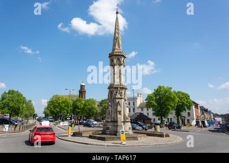 Banbury Cross, Pferdemesse, Banbury, Oxfordshire, England, Vereinigtes Königreich Stockfoto