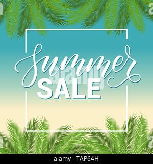 Flyer für den Sommer Verkauf oder Karte Stock Vektor