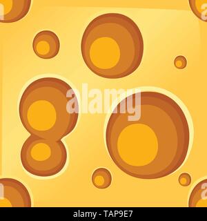 Nahtlose Muster nahtlose Käse Textur mit Bohrungen flach Vector Illustration. Stock Vektor