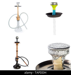 Shisha auf weißem Hintergrund Stockfoto