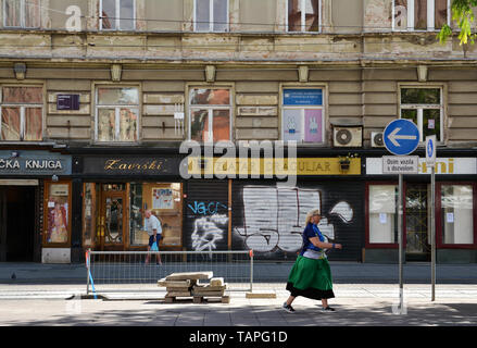 ZAGREB, KROATIEN - 15. Juli 2017. Blick auf die Straße in der Altstadt von Zagreb, Kroatien. Stockfoto