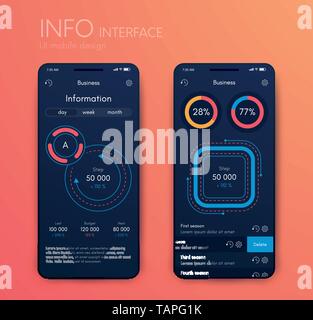 Vektorgrafiken mobile Infografiken mit zwei und Optionen. Vorlage für die Erstellung von mobilen Anwendungen, Workflow Layout, Schaltplan, Banner, Web Design Stock Vektor