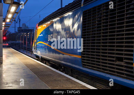 East Midlands Trains Hochgeschwindigkeitszug power Auto (Intercity 125) in London St Pancras Station Stockfoto