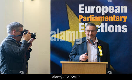 Edinburgh, Schottland, Großbritannien. 27. Mai, 2019. Die sechs neuen schottischen Abgeordneten des Europäischen Parlaments werden an die Stadt Kammern in Edinburgh, erklärt. Bild Christian Allard Credit: Iain Masterton/Alamy leben Nachrichten Stockfoto