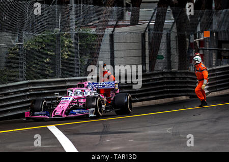 Monte Carlo, Monaco. 26 Mai, 2019. Motorsport: FIA Formel Eins-Weltmeisterschaft 2019, Grand Prix von Monaco, #11 Sergio Perez (MEX, Racing Point F1 Team), Streckenposten 26.05.2019 | Verwendung der weltweiten Kredit: dpa/Alamy leben Nachrichten Stockfoto