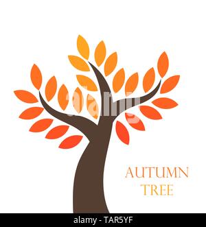Herbst Baum mit orange verlässt. Vector Illustration Stock Vektor