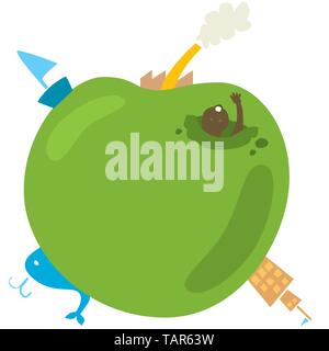 Vector Illustration eines Apple wie der Welt. Eps 10. Stock Vektor