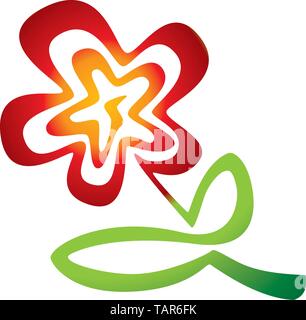 Vector Illustration von Blume Symbol in Spiralform isoliert. Stock Vektor