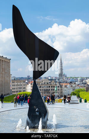 Het Wervelend Oor, L'oreille Tourbillonante den wirbelnden Ohr Skulptur Springbrunnen Mont des arts Kunstberg Brüssel Belgien Eu Europa Stockfoto