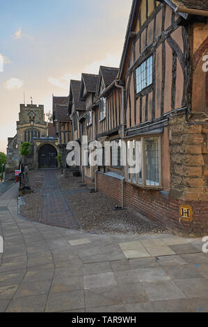 Lord Leycester Hospital und Westgate in Warwick, Warwickshire Stockfoto