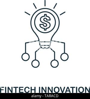 Fintech Innovation Symbol Umrisse Stil. Thin Line Design von fintech icons Collection. Pixel Perfect fintech Innovation Symbol für Web Design, Apps Stock Vektor