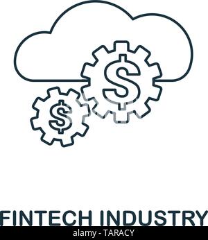 Fintech Industrie Symbol Umrisse Stil. Thin Line Design von fintech icons Collection. Pixel Perfect fintech Industrie Symbol für Web Design, Apps Stock Vektor