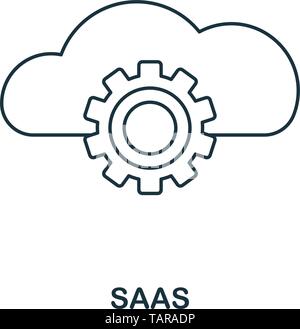 Saas-Symbol Umrisse Stil. Thin Line Design von fintech icons Collection. Pixel Perfect saas-Symbol für Web Design, Anwendungen, Software, drucken Stock Vektor