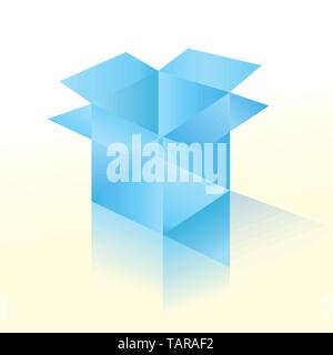 Vector Illustration der Glaskasten in 3D mit reflektiert. Stock Vektor