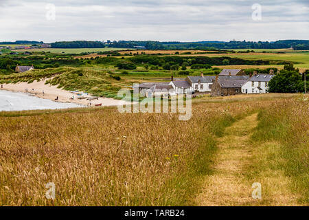 Dorf von Newton-by-the-Sea, Northumberland, Großbritannien. Sommer 2018. Stockfoto
