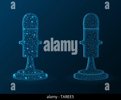 Mikrofon Low-poly-Design, sound recording polygonalen Vector Illustration Stock Vektor