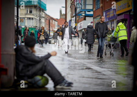 Rochdale's Reaktion auf die Neuseeland Angriffe im Bild der Innenstadt Yorkshire Street Stockfoto