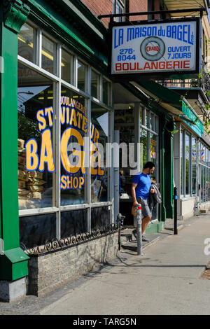 La Maison du Bagel, berühmten bagelladen, St. Viateur Street, Mile End, Montreal Stockfoto