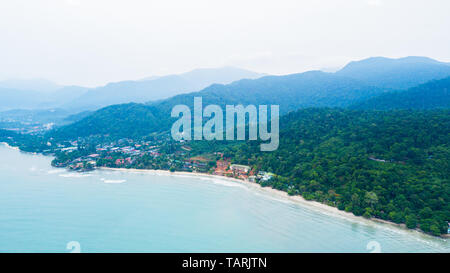 Antenne des Klong Prao Beach auf Koh Chang Nationalpark, Trad, Thailand, Stockfoto