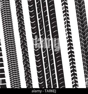 Grunge Reifenspur Vector Drucken Dirty texturierte Vector Illustration Stock Vektor