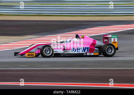 Oschersleben, Deutschland, 28. April 2019: Nico Gohler Fahrer des ADAC Berlin-Brandenburg e.V. Team während eines Deutschen Formel 4 Rennen in der Motorsport Arena Stockfoto