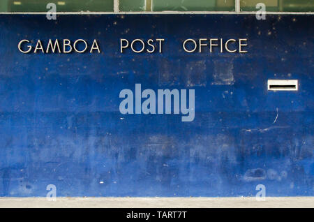 Details der Alten, jetzt geschlossen, Postgebäude in der kleinen Stadt von Gamboa in der Nähe des Panamakanals befindet Stockfoto